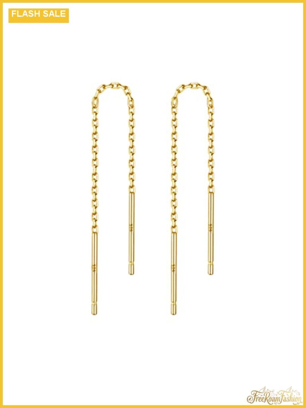 S925 Sterling Silver Threader Earrings Dangle Drop Chain Minimalist
